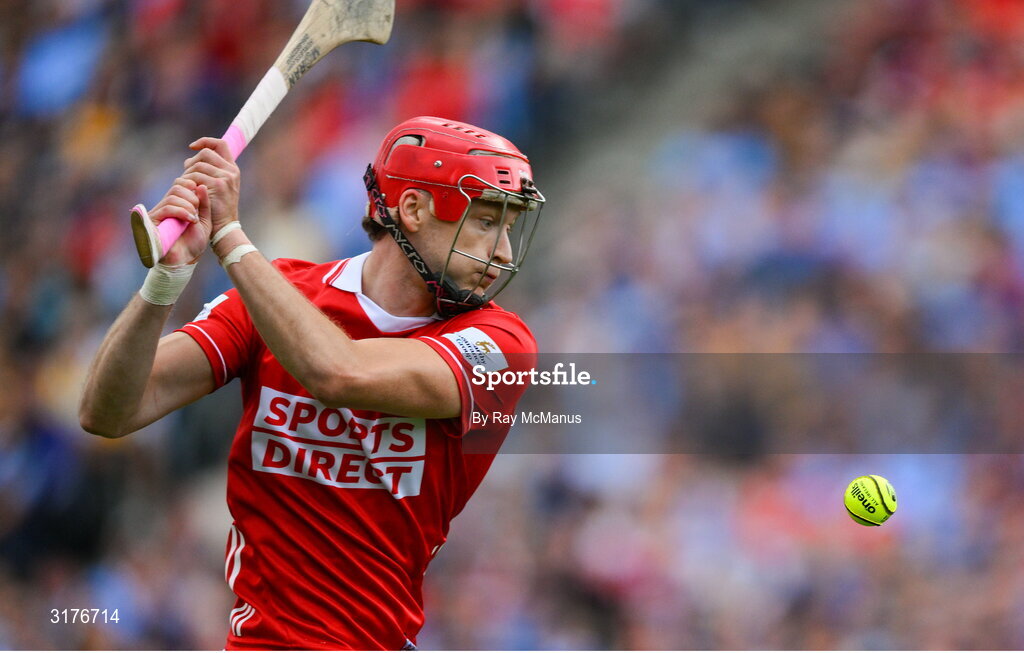 5 July 2025; Alan Connolly of Cork scores his side's third goal, in the 12th minute, during the GAA Hurling All-Ireland Senior Championship semi-final match between Cork and Dublin at Croke Park in Dublin. Photo by Ray McManus/Sportsfile