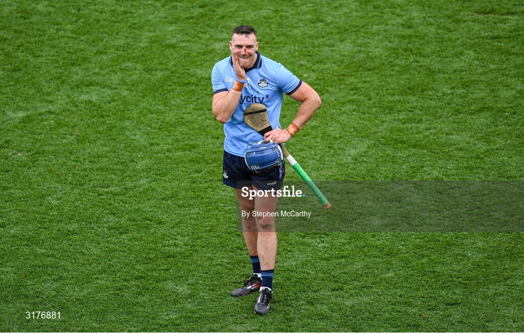 5 July 2025; A dejected John Hetherton of Dublin after the GAA Hurling All-Ireland Senior Championship semi-final match between Cork and Dublin at Croke Park in Dublin. Photo by Stephen McCarthy/Sportsfile