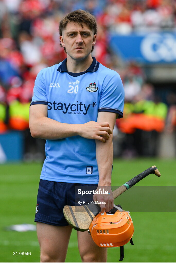 5 July 2025; Daire Gray of Dublin after the GAA Hurling All-Ireland Senior Championship semi-final match between Cork and Dublin at Croke Park in Dublin. Photo by Ray McManus/Sportsfile