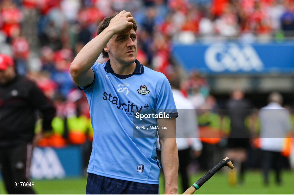 5 July 2025; Daire Gray of Dublin after the GAA Hurling All-Ireland Senior Championship semi-final match between Cork and Dublin at Croke Park in Dublin. Photo by Ray McManus/Sportsfile