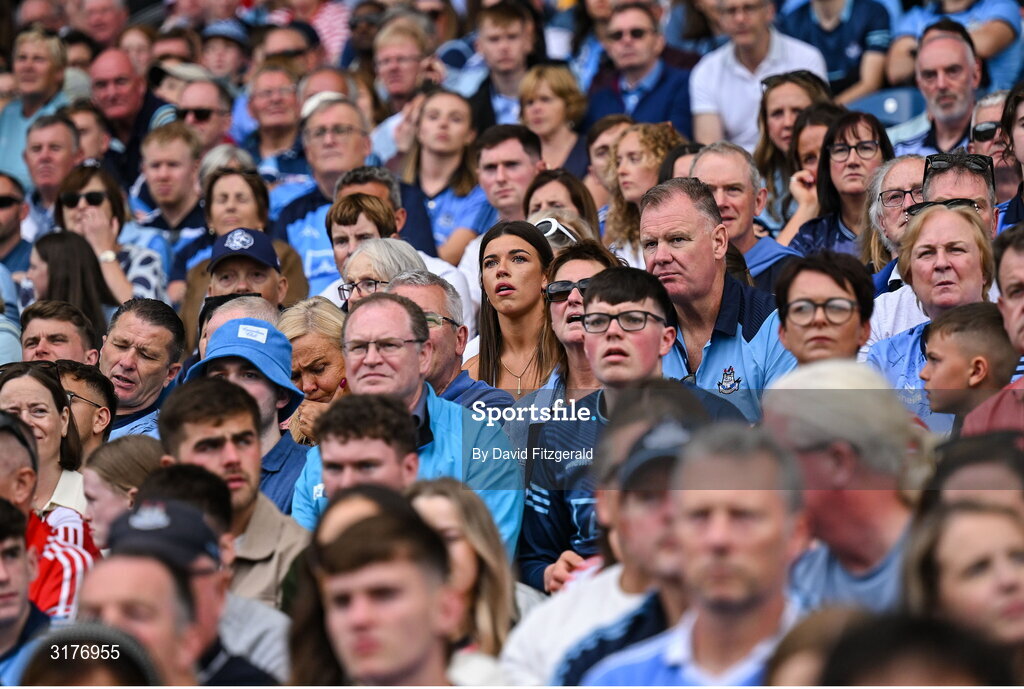 5 July 2025; Dublin supporters during the GAA Hurling All-Ireland Senior Championship semi-final match between Cork and Dublin at Croke Park in Dublin. Photo by David Fitzgerald/Sportsfile
