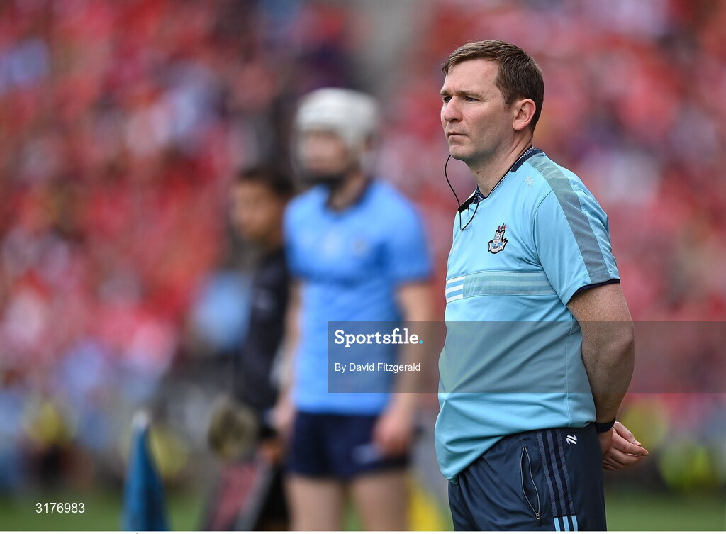 5 July 2025; Dublin manager Niall Ó Ceallacháin during the GAA Hurling All-Ireland Senior Championship semi-final match between Cork and Dublin at Croke Park in Dublin. Photo by David Fitzgerald/Sportsfile