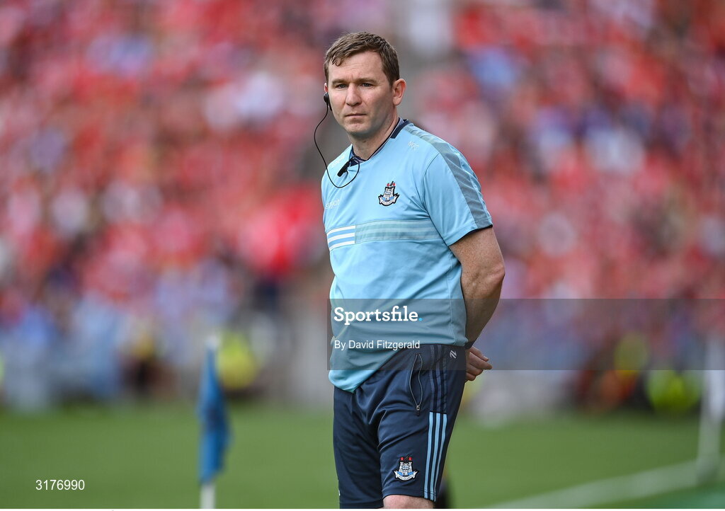 5 July 2025; Dublin manager Niall Ó Ceallacháin during the GAA Hurling All-Ireland Senior Championship semi-final match between Cork and Dublin at Croke Park in Dublin. Photo by David Fitzgerald/Sportsfile
