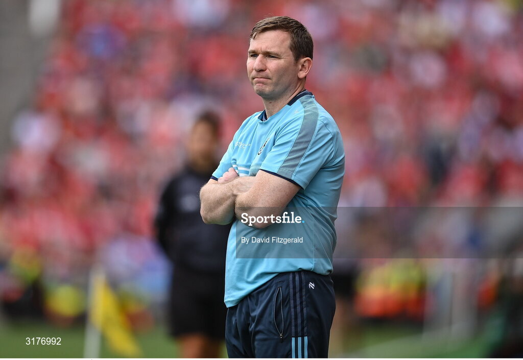 5 July 2025; Dublin manager Niall Ó Ceallacháin during the GAA Hurling All-Ireland Senior Championship semi-final match between Cork and Dublin at Croke Park in Dublin. Photo by David Fitzgerald/Sportsfile
