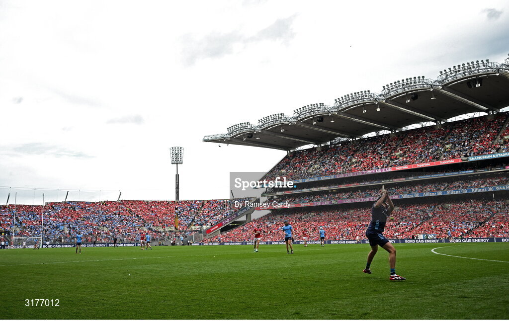 5 July 2025; Dublin goalkeeper Sean Brennan during the GAA Hurling All-Ireland Senior Championship semi-final match between Cork and Dublin at Croke Park in Dublin. Photo by Ramsey Cardy/Sportsfile