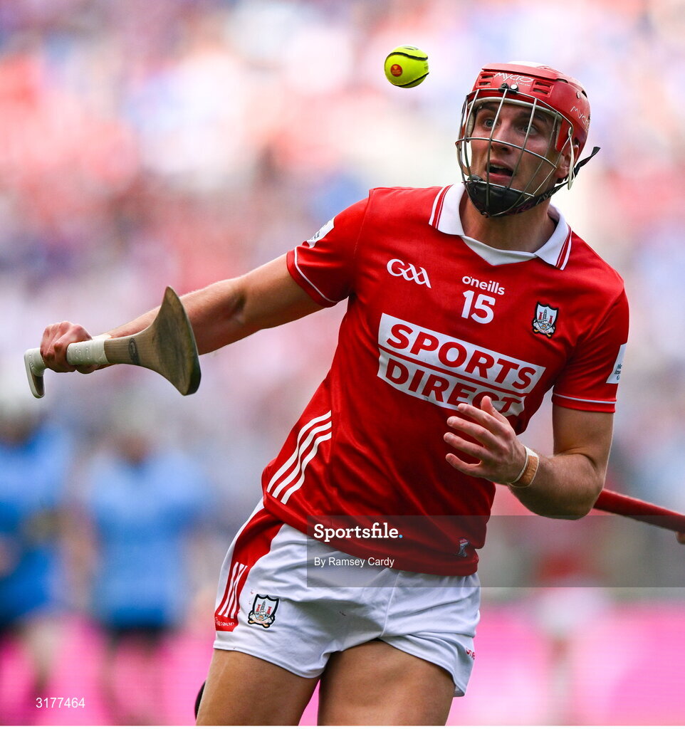 5 July 2025; Brian Hayes of Cork during the GAA Hurling All-Ireland Senior Championship semi-final match between Cork and Dublin at Croke Park in Dublin. Photo by Ramsey Cardy/Sportsfile