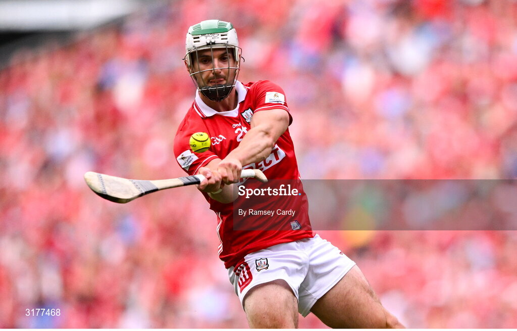 5 July 2025; Shane Kingston of Cork during the GAA Hurling All-Ireland Senior Championship semi-final match between Cork and Dublin at Croke Park in Dublin. Photo by Ramsey Cardy/Sportsfile