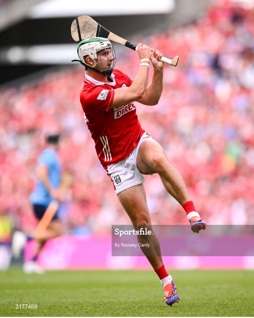 5 July 2025; Shane Kingston of Cork during the GAA Hurling All-Ireland Senior Championship semi-final match between Cork and Dublin at Croke Park in Dublin. Photo by Ramsey Cardy/Sportsfile