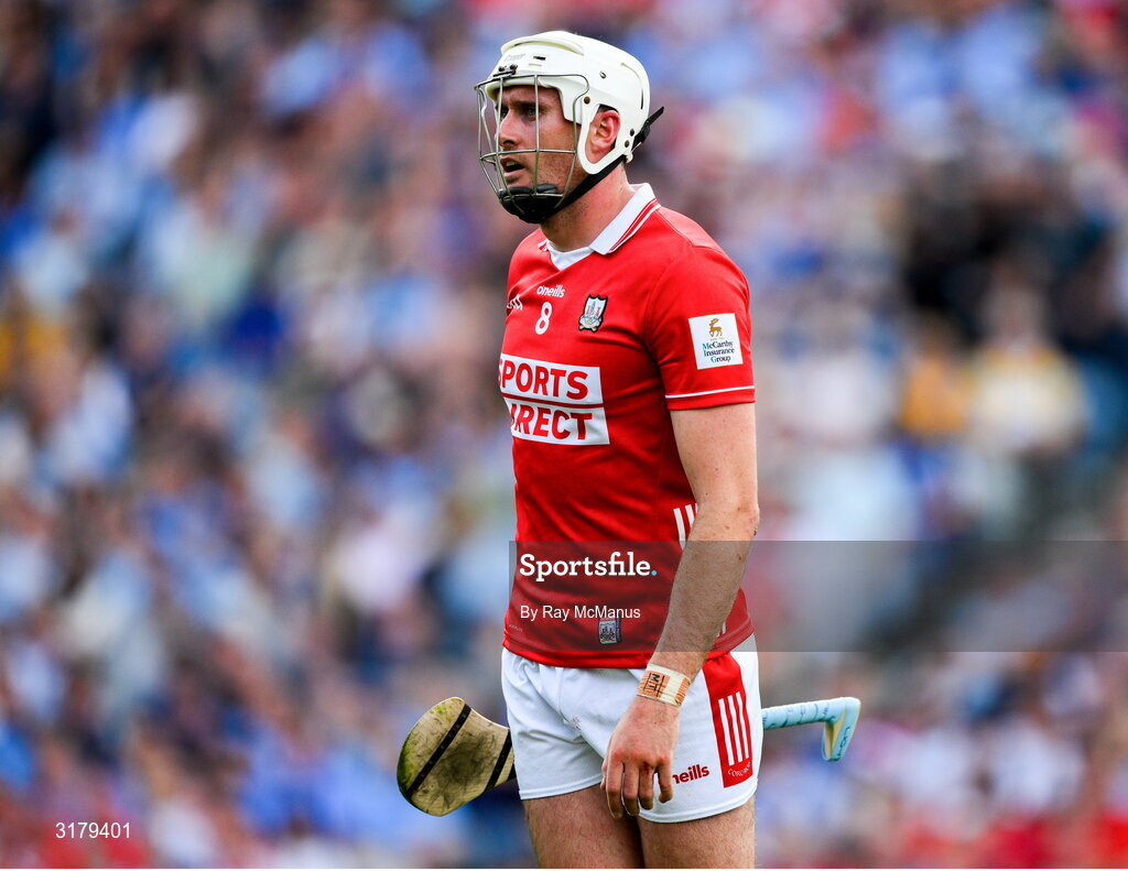 5 July 2025; Tim O'Mahony of Cork during the GAA Hurling All-Ireland Senior Championship semi-final match between Cork and Dublin at Croke Park in Dublin. Photo by Ray McManus/Sportsfile