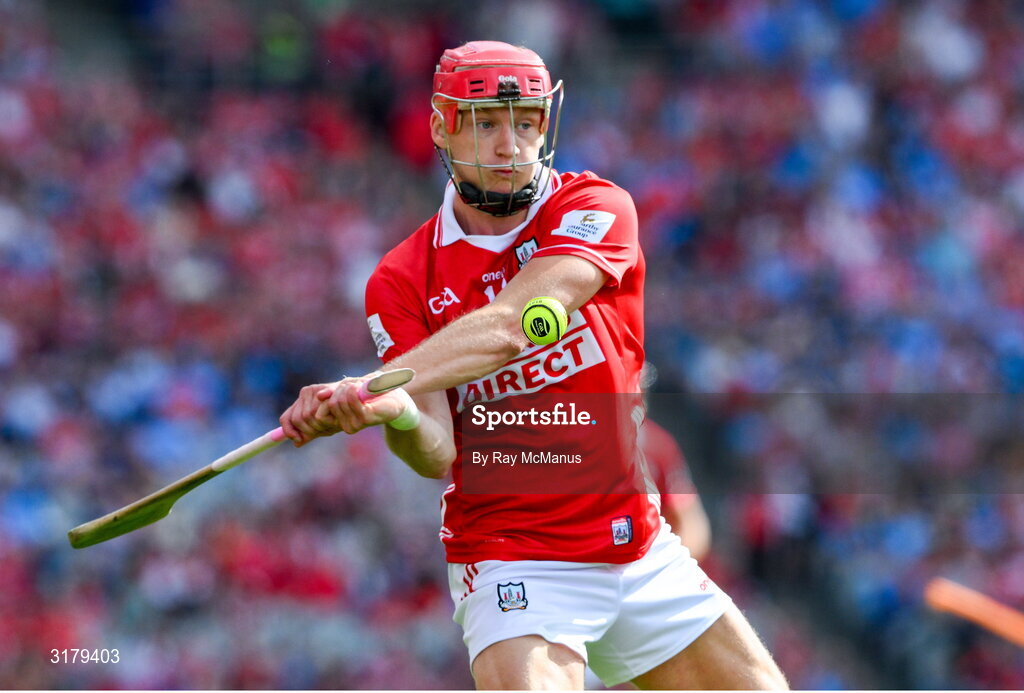 5 July 2025; Alan Connolly of Cork during the GAA Hurling All-Ireland Senior Championship semi-final match between Cork and Dublin at Croke Park in Dublin. Photo by Ray McManus/Sportsfile