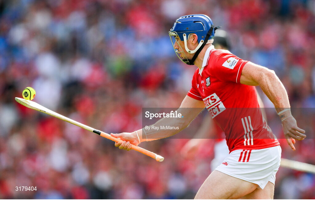 5 July 2025; Seán O'Donoghue of Cork during the GAA Hurling All-Ireland Senior Championship semi-final match between Cork and Dublin at Croke Park in Dublin. Photo by Ray McManus/Sportsfile