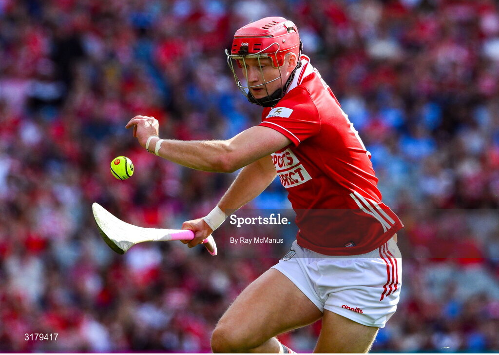 5 July 2025; Alan Connolly of Cork during the GAA Hurling All-Ireland Senior Championship semi-final match between Cork and Dublin at Croke Park in Dublin. Photo by Ray McManus/Sportsfile