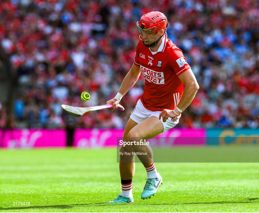 5 July 2025; Alan Connolly of Cork during the GAA Hurling All-Ireland Senior Championship semi-final match between Cork and Dublin at Croke Park in Dublin. Photo by Ray McManus/Sportsfile