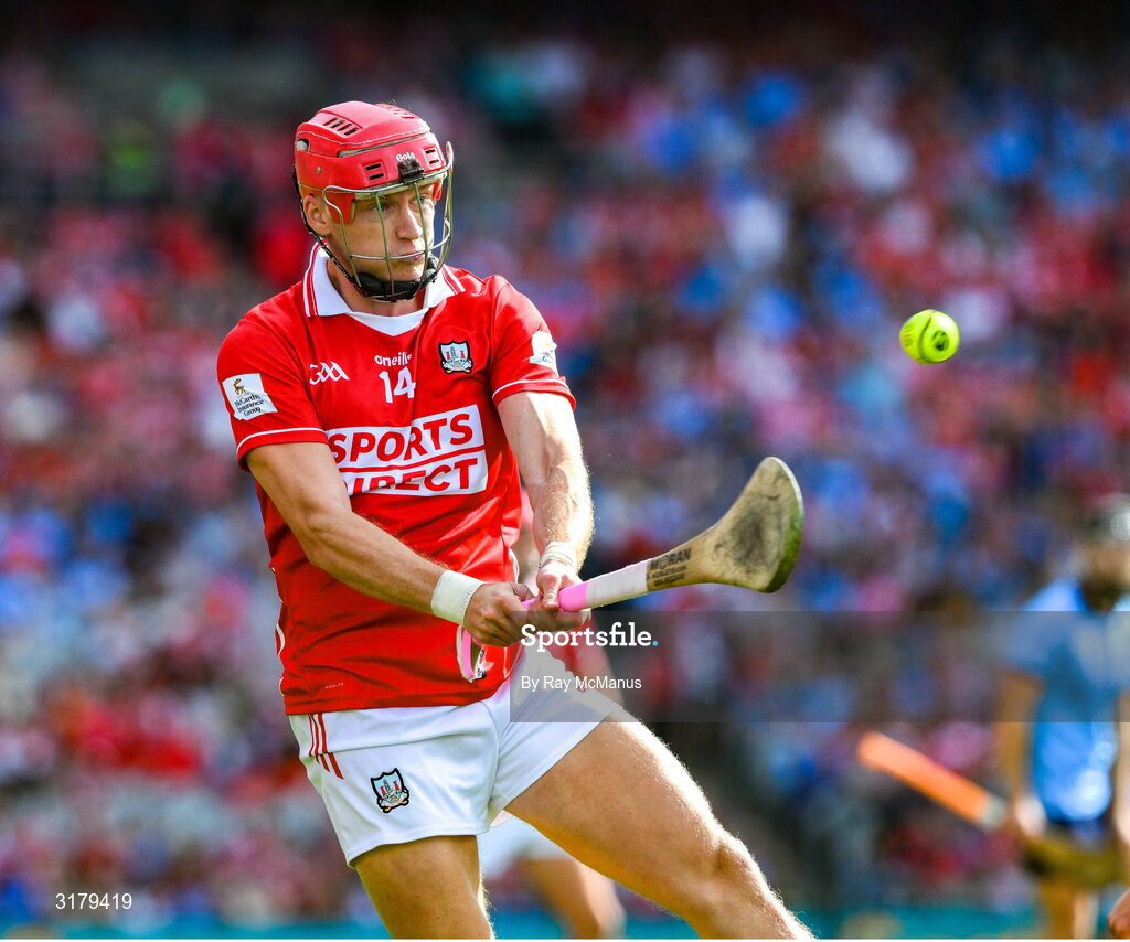 5 July 2025; Alan Connolly of Cork during the GAA Hurling All-Ireland Senior Championship semi-final match between Cork and Dublin at Croke Park in Dublin. Photo by Ray McManus/Sportsfile
