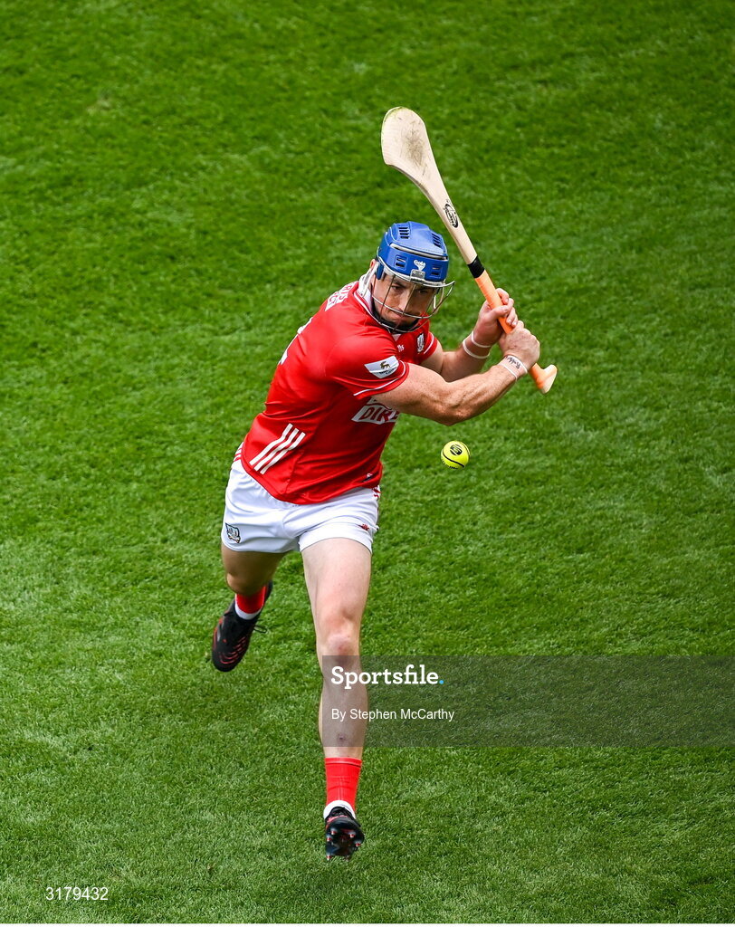 5 July 2025; Seán O'Donoghue of Cork during the GAA Hurling All-Ireland Senior Championship semi-final match between Cork and Dublin at Croke Park in Dublin. Photo by Stephen McCarthy/Sportsfile
