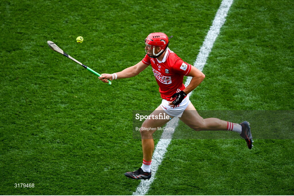 5 July 2025; Ciarán Joyce of Cork during the GAA Hurling All-Ireland Senior Championship semi-final match between Cork and Dublin at Croke Park in Dublin. Photo by Stephen McCarthy/Sportsfile