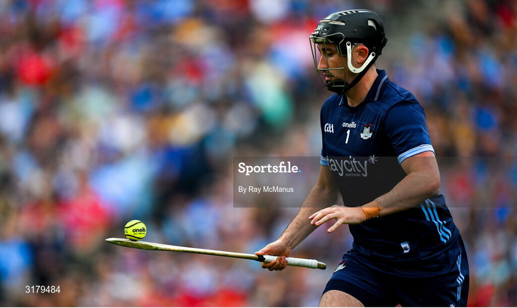 5 July 2025; Dublin goalkeeper Sean Brennan during the GAA Hurling All-Ireland Senior Championship semi-final match between Cork and Dublin at Croke Park in Dublin. Photo by Ray McManus/Sportsfile