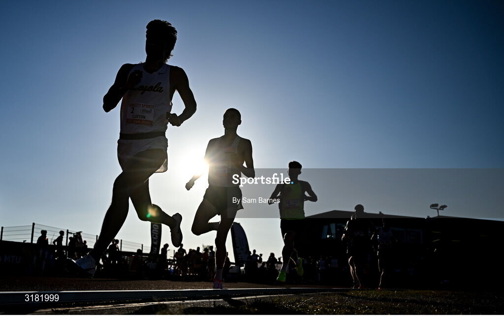 9 July 2025; Jason Clayton of Australia leads the field during the John Buckley Sports Men's 3000m at the Cork City Sports meet at MTU Arena in Cork. Photo by Sam Barnes/Sportsfile