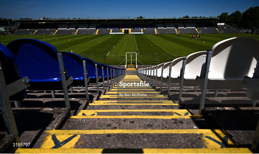 13 July 2025; A general view of St Tiernach's Park before during the TG4 All-Ireland Ladies Football Junior Championship semi-final match between Antrim and Sligo at St Tiernach’s Park in Clones, Monaghan. Photo by Ben McShane/Sportsfile