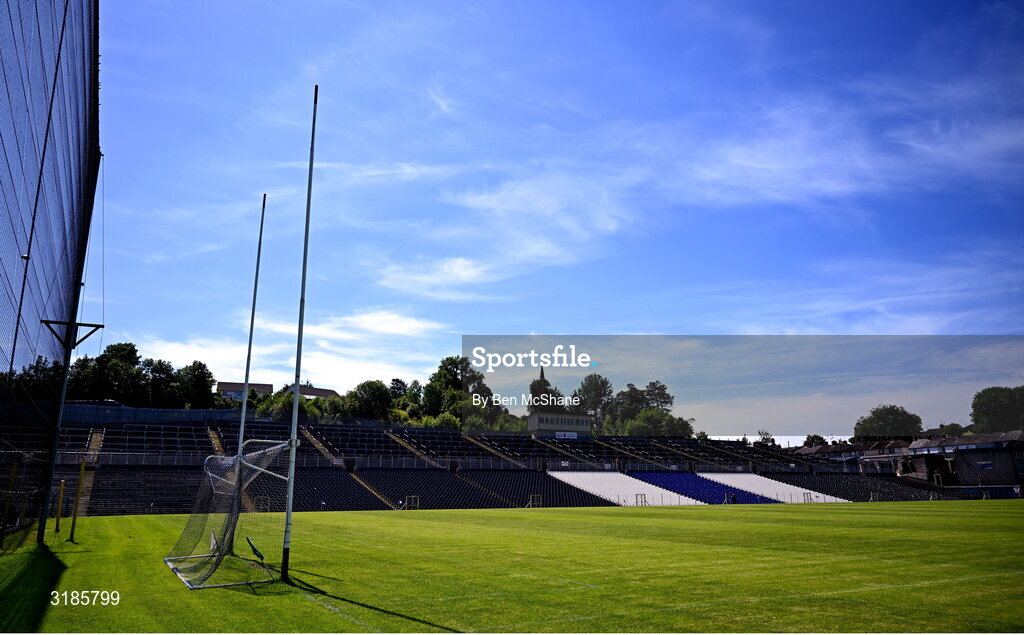 13 July 2025; A general view of St Tiernach's Park before during the TG4 All-Ireland Ladies Football Junior Championship semi-final match between Antrim and Sligo at St Tiernach’s Park in Clones, Monaghan. Photo by Ben McShane/Sportsfile