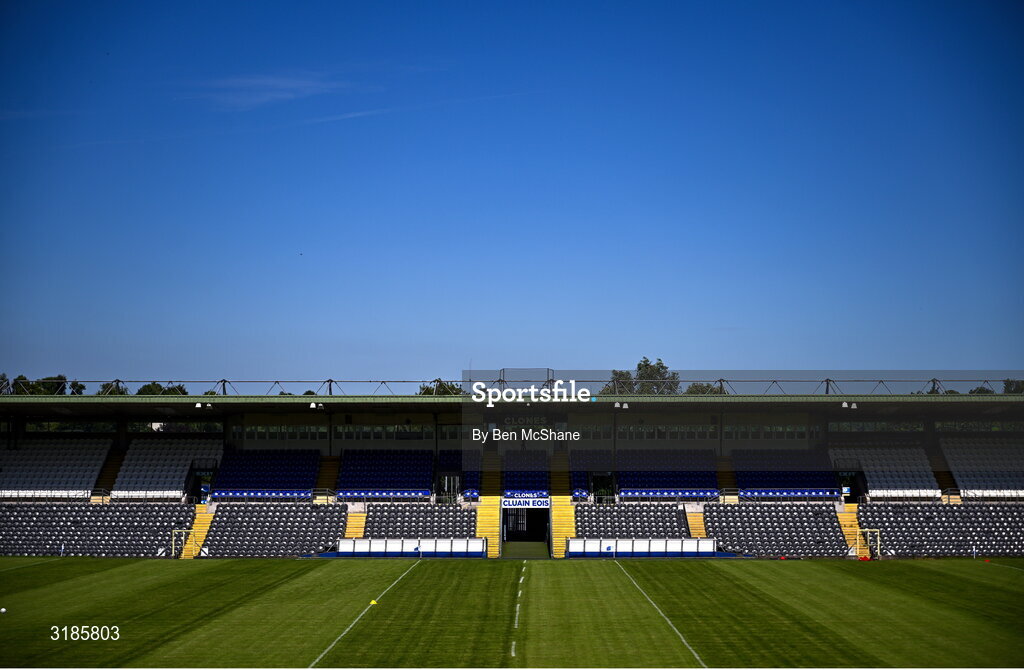 13 July 2025; A general view of St Tiernach's Park before during the TG4 All-Ireland Ladies Football Junior Championship semi-final match between Antrim and Sligo at St Tiernach’s Park in Clones, Monaghan. Photo by Ben McShane/Sportsfile