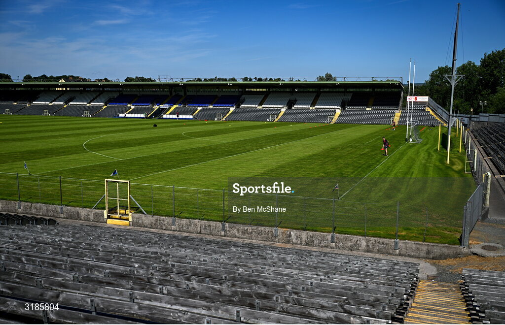 13 July 2025; A general view of St Tiernach's Park before during the TG4 All-Ireland Ladies Football Junior Championship semi-final match between Antrim and Sligo at St Tiernach’s Park in Clones, Monaghan. Photo by Ben McShane/Sportsfile