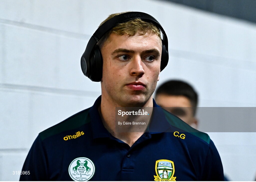13 July 2025; Conor Gray of Meath arrives ahead of the GAA Football All-Ireland Senior Championship semi-final match between Meath and Donegal at Croke Park in Dublin. Photo by Daire Brennan/Sportsfile