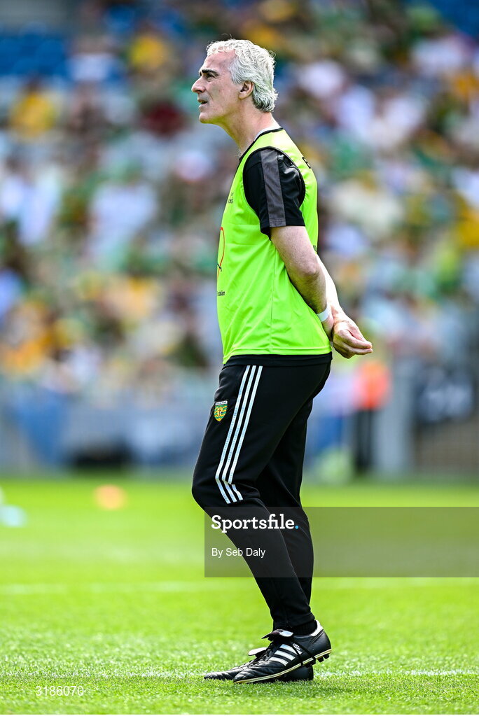 13 July 2025; Donegal manager Jim McGuinness before the GAA Football All-Ireland Senior Championship semi-final match between Meath and Donegal at Croke Park in Dublin. Photo by Seb Daly/Sportsfile