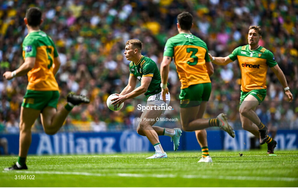 13 July 2025; Ruairí Kinsella of Meath the GAA Football All-Ireland Senior Championship semi-final match between Meath and Donegal at Croke Park in Dublin. Photo by Piaras Ó Mídheach/Sportsfile