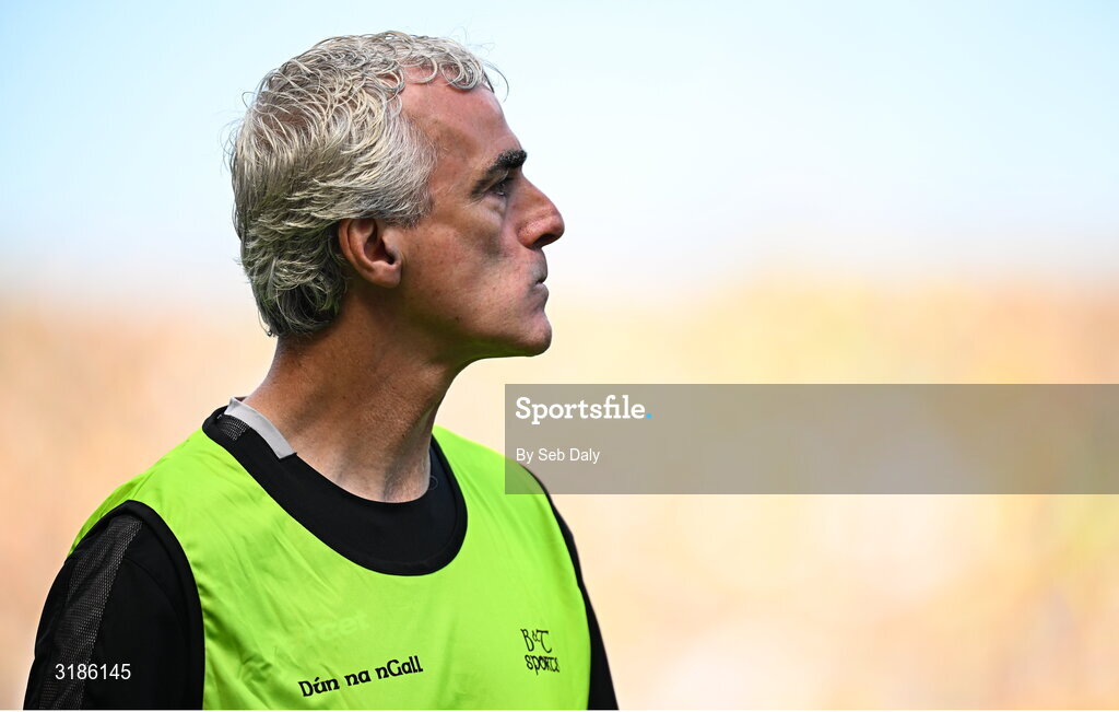 13 July 2025; Donegal manager Jim McGuinness during the GAA Football All-Ireland Senior Championship semi-final match between Meath and Donegal at Croke Park in Dublin. Photo by Seb Daly/Sportsfile