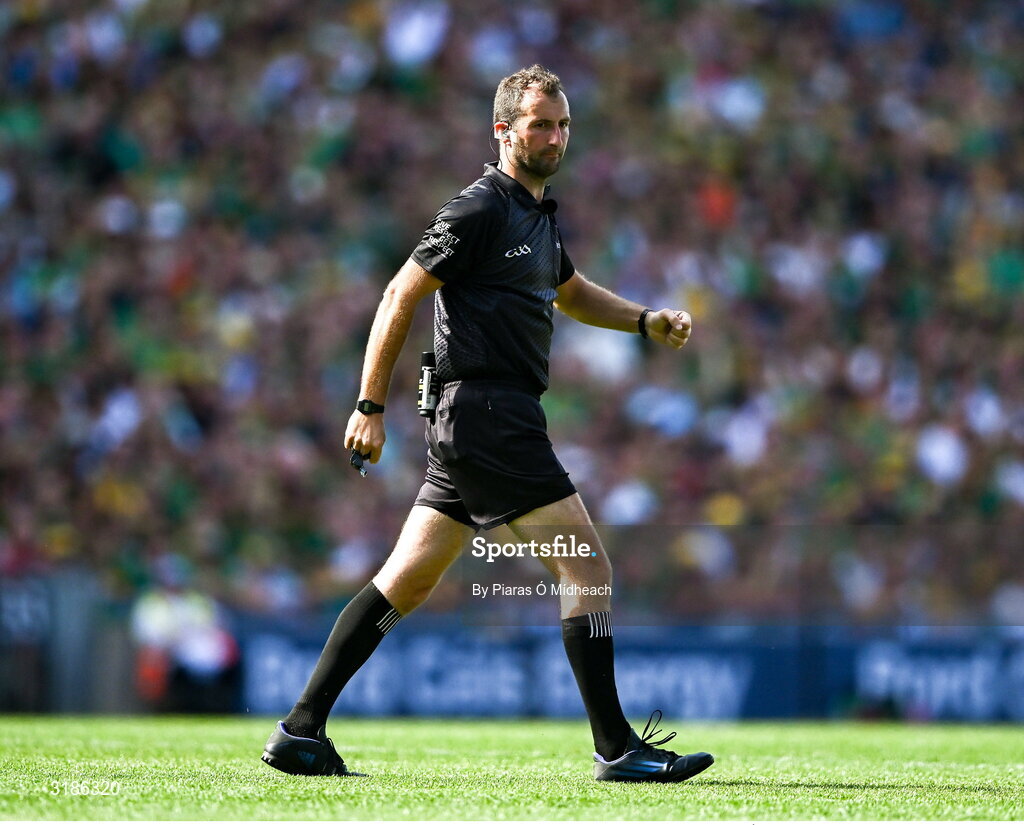 13 July 2025; Referee Paul Faloon during the GAA Football All-Ireland Senior Championship semi-final match between Meath and Donegal at Croke Park in Dublin. Photo by Piaras Ó Mídheach/Sportsfile