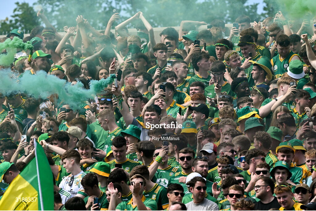 13 July 2025; Meath supporters, on Hill 16, before the GAA Football All-Ireland Senior Championship semi-final match between Meath and Donegal at Croke Park in Dublin. Photo by Ray McManus/Sportsfile
