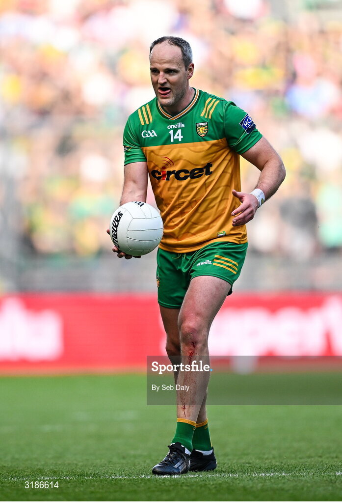 13 July 2025; Michael Murphy of Donegal during the GAA Football All-Ireland Senior Championship semi-final match between Meath and Donegal at Croke Park in Dublin. Photo by Seb Daly/Sportsfile