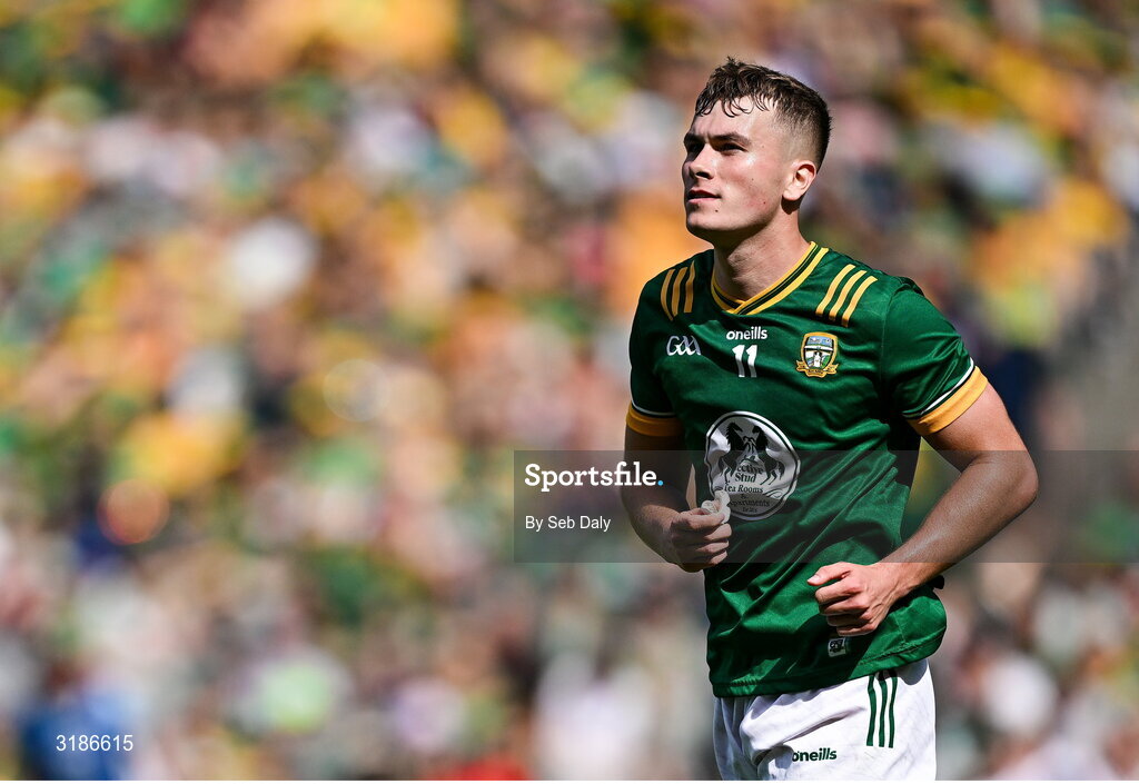13 July 2025; Ruairí Kinsella of Meath during the GAA Football All-Ireland Senior Championship semi-final match between Meath and Donegal at Croke Park in Dublin. Photo by Seb Daly/Sportsfile