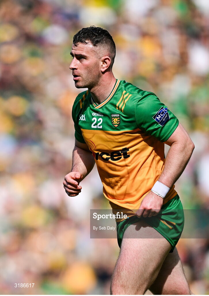 13 July 2025; Patrick McBrearty of Donegal during the GAA Football All-Ireland Senior Championship semi-final match between Meath and Donegal at Croke Park in Dublin. Photo by Seb Daly/Sportsfile