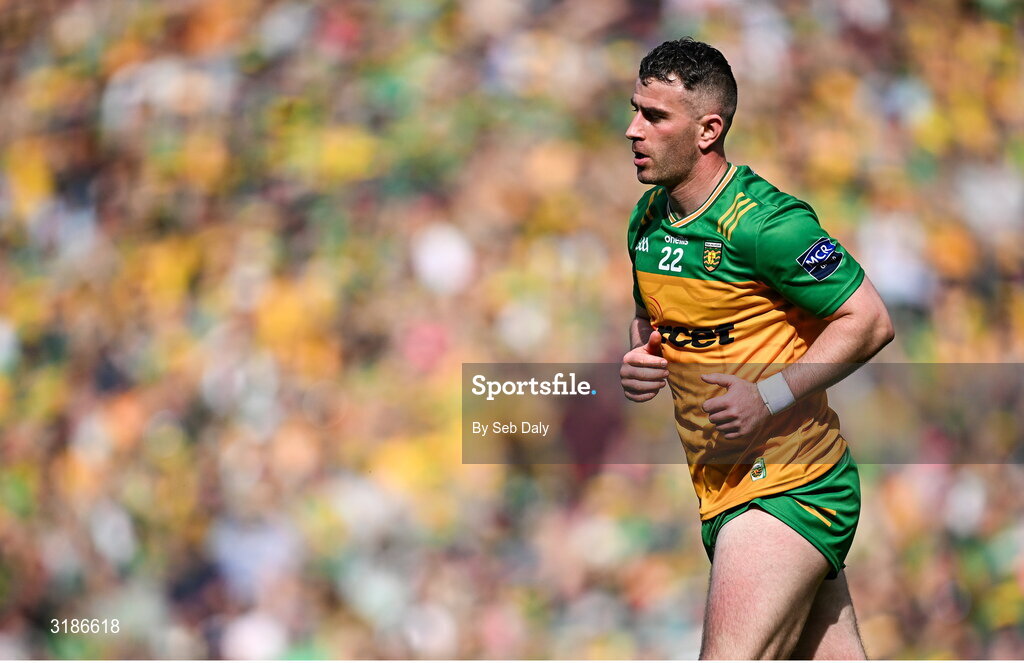 13 July 2025; Patrick McBrearty of Donegal during the GAA Football All-Ireland Senior Championship semi-final match between Meath and Donegal at Croke Park in Dublin. Photo by Seb Daly/Sportsfile