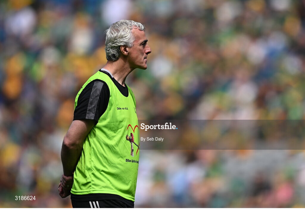 13 July 2025; Donegal manager Jim McGuinness before the GAA Football All-Ireland Senior Championship semi-final match between Meath and Donegal at Croke Park in Dublin. Photo by Seb Daly/Sportsfile