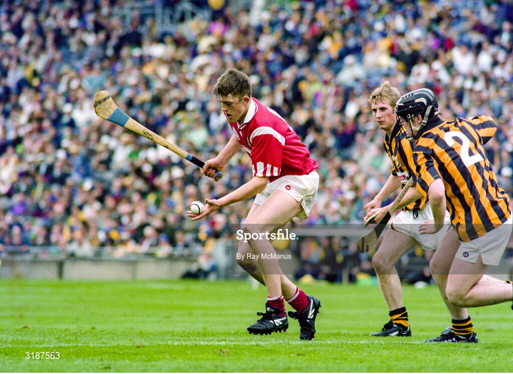 3 September 1995; Sean O'Farrell of Cork in action during the All-Ireland Minor Hurling Championship Final match between Kilkenny and Cork at Croke Park in Dublin. Photo by Ray McManus/Sportsfile