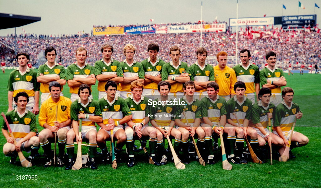 2 September 1984; The Offaly team and substitutes before the All-Ireland Senior Hurling Championship Final between Cork and Offaly at Semple Stadium in Thurles, Tipperary. Photo by Ray McManus/Sportsfile
