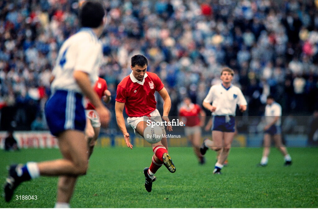 14 August 1988; Anthony Davis of Cork in action during the All-Ireland Senior Football Championship Semi-Final match between Cork and Monaghan at Croke Park, Dublin. Photo by Ray McManus/Sportsfile