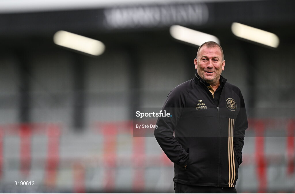 18 July 2025; Bohemians manager Alan Reynolds before the Sports Direct Men’s FAI Cup second round match between Killester Donnycarney and Bohemians at Dalymount Park in Dublin. Photo by Seb Daly/Sportsfile