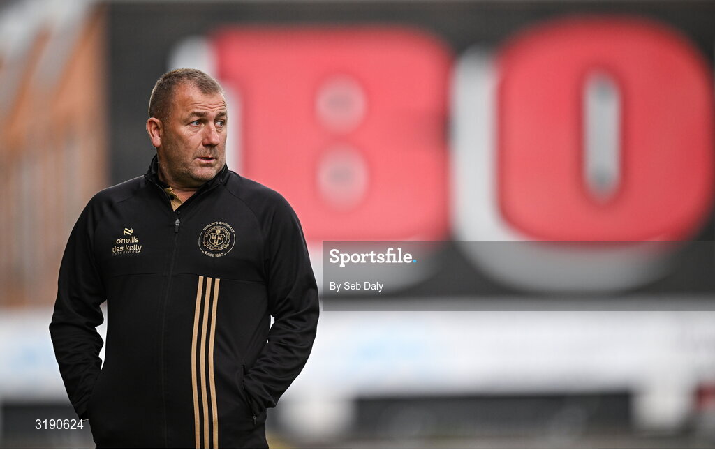 18 July 2025; Bohemians manager Alan Reynolds before the Sports Direct Men’s FAI Cup second round match between Killester Donnycarney and Bohemians at Dalymount Park in Dublin. Photo by Seb Daly/Sportsfile