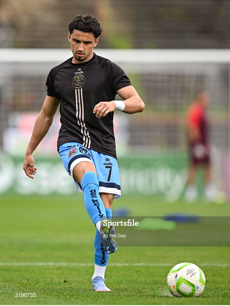 18 July 2025; Connor Parsons of Bohemians before the Sports Direct Men’s FAI Cup second round match between Killester Donnycarney and Bohemians at Dalymount Park in Dublin. Photo by Seb Daly/Sportsfile