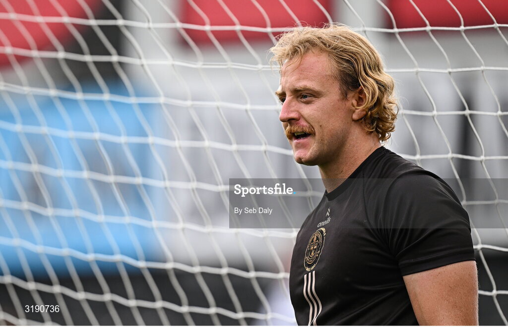 18 July 2025; Bohemians goalkeeper James Talbot before the Sports Direct Men’s FAI Cup second round match between Killester Donnycarney and Bohemians at Dalymount Park in Dublin. Photo by Seb Daly/Sportsfile