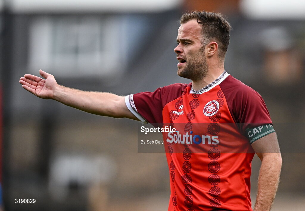 18 July 2025; Killester Donnycarney captain Stephen Chambers during the Sports Direct Men’s FAI Cup second round match between Killester Donnycarney and Bohemians at Dalymount Park in Dublin. Photo by Seb Daly/Sportsfile