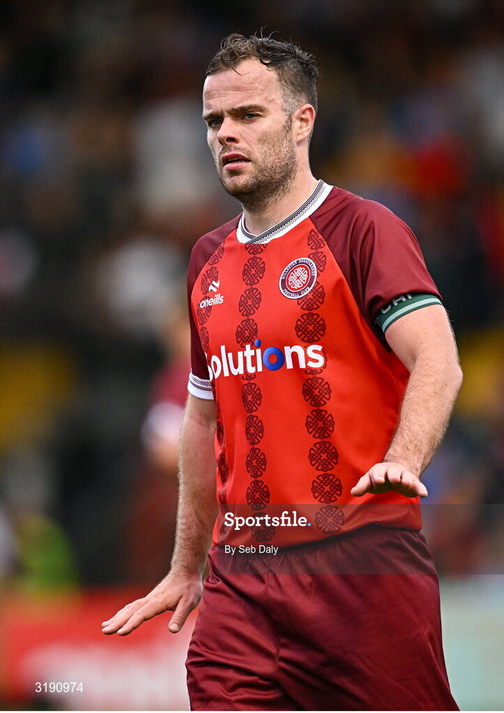 18 July 2025; Killester Donnycarney captain Stephen Chambers during the Sports Direct Men’s FAI Cup second round match between Killester Donnycarney and Bohemians at Dalymount Park in Dublin. Photo by Seb Daly/Sportsfile
