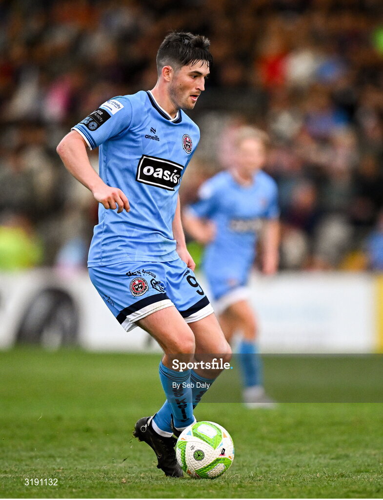 18 July 2025; Colm Whelan of Bohemians during the Sports Direct Men’s FAI Cup second round match between Killester Donnycarney and Bohemians at Dalymount Park in Dublin. Photo by Seb Daly/Sportsfile