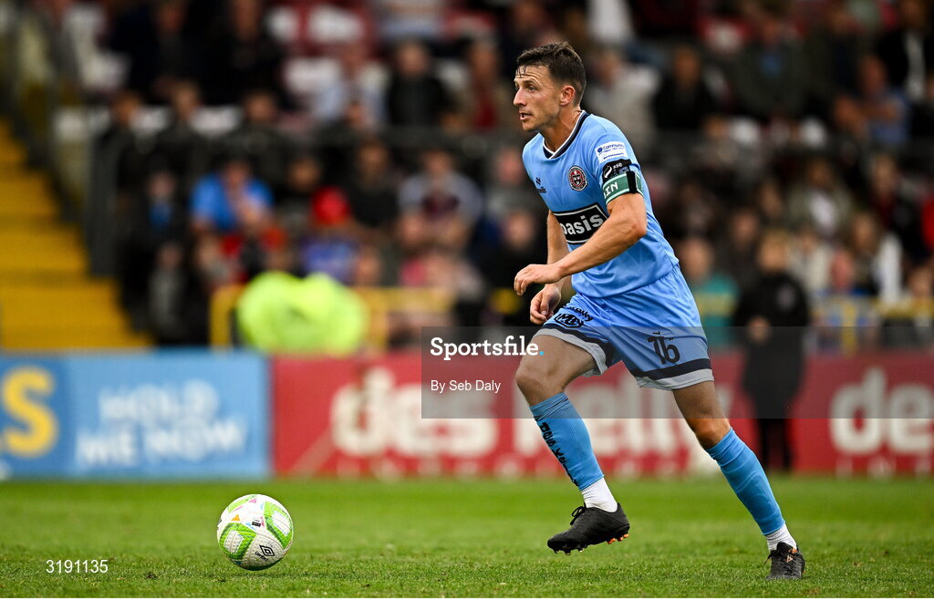 18 July 2025; Keith Buckley of Bohemians during the Sports Direct Men’s FAI Cup second round match between Killester Donnycarney and Bohemians at Dalymount Park in Dublin. Photo by Seb Daly/Sportsfile