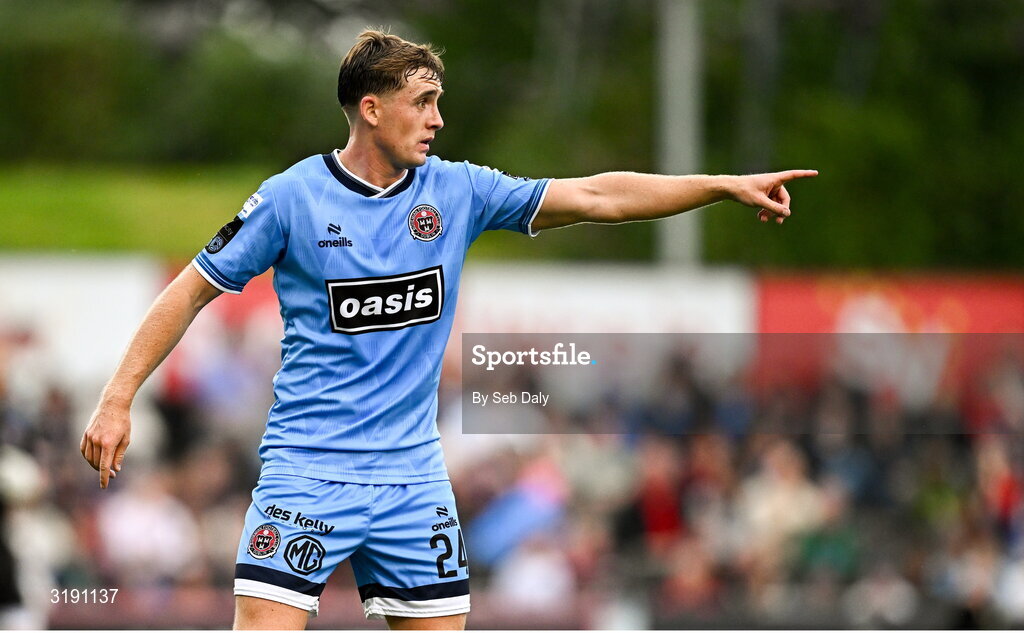 18 July 2025; Cian Byrne of Bohemians during the Sports Direct Men’s FAI Cup second round match between Killester Donnycarney and Bohemians at Dalymount Park in Dublin. Photo by Seb Daly/Sportsfile