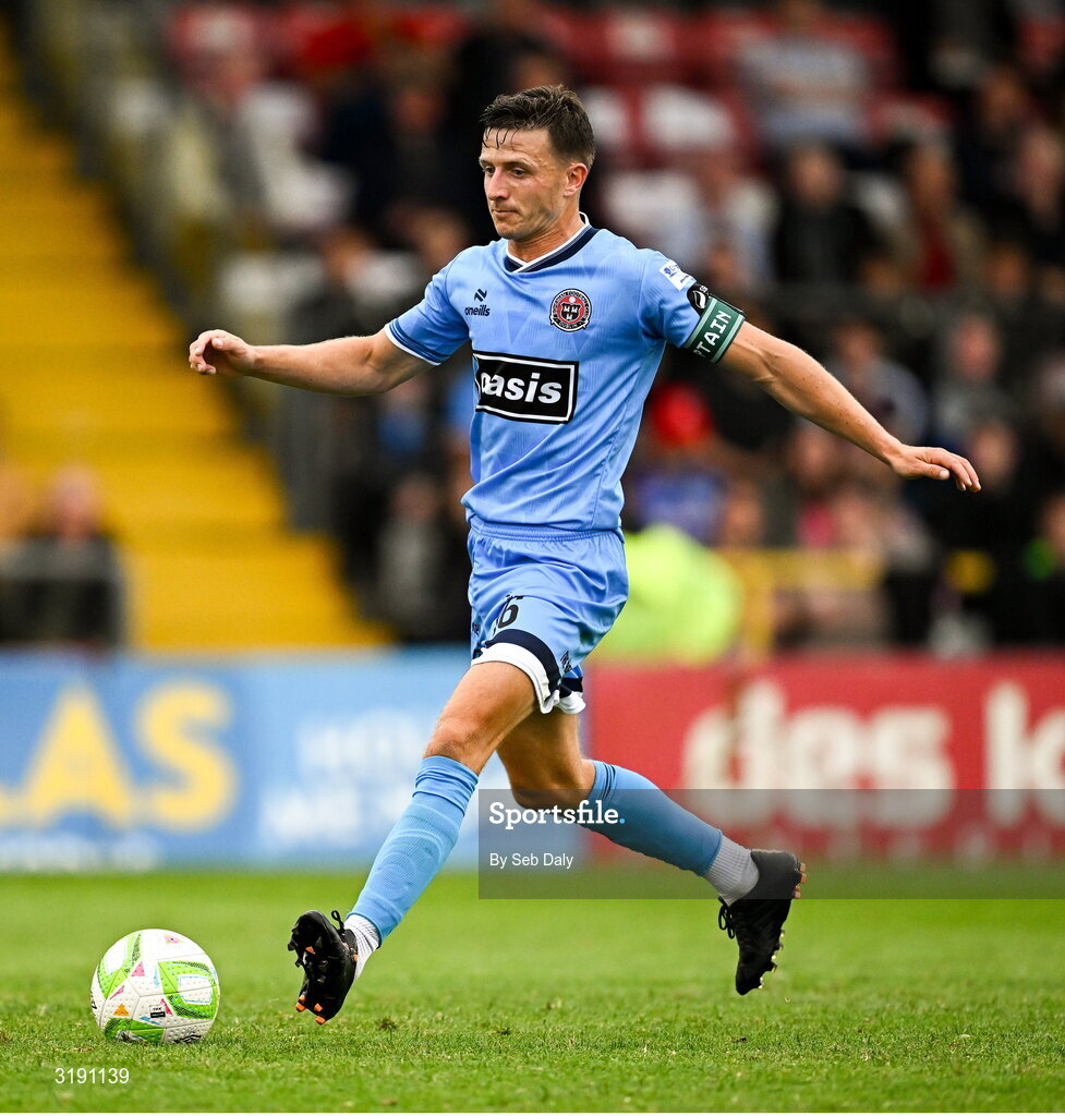 18 July 2025; Keith Buckley of Bohemians during the Sports Direct Men’s FAI Cup second round match between Killester Donnycarney and Bohemians at Dalymount Park in Dublin. Photo by Seb Daly/Sportsfile